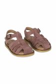 Дитячі замшеві сандалі Konges Sl?jd колір рожевий