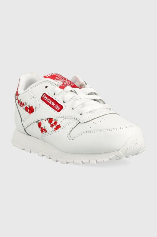 Дитячі кросівки Reebok Classic CL LTHR колір білий (2982586) фото 2