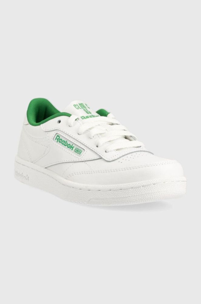 Дитячі шкіряні кросівки Reebok Classic CLUB C колір білий фото 2