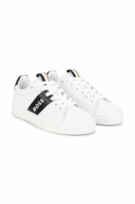 Дитячі шкіряні кросівки BOSS колір чорний (3062092)