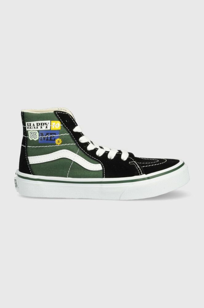 Дитячі кеди Vans UY SK8 Hi Tapered VR3 HPPY DKPRP колір зелений