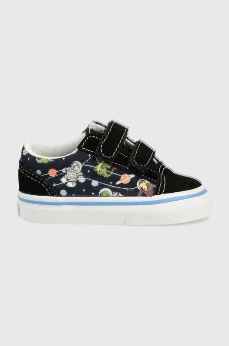 Дитячі кеди Vans TD Old Skool V GLOW BLKBU Колір чорний колір чорний