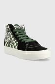 Дитячі кеди Vans JN SK8 Hi LOVE BLKPK колір зелений