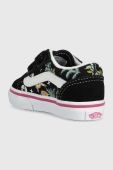 Дитячі кеди Vans TD Old Skool V FLRL BLACK колір чорний