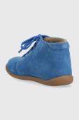 Дитячі замшеві туфлі Pom D'api колір блакитний (3008940)