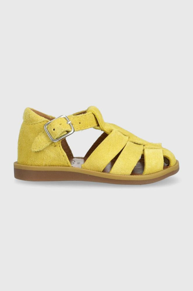 Дитячі замшеві сандалі Pom D'api колір жовтий (3058120)