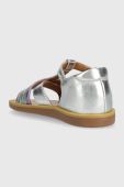 Дитячі шкіряні сандалі Pom D'api колір срібний (3219019)