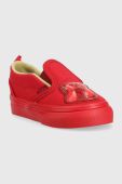 Дитячі кеди Vans Slip-On V HARIBO HARB GOLD колір червоний