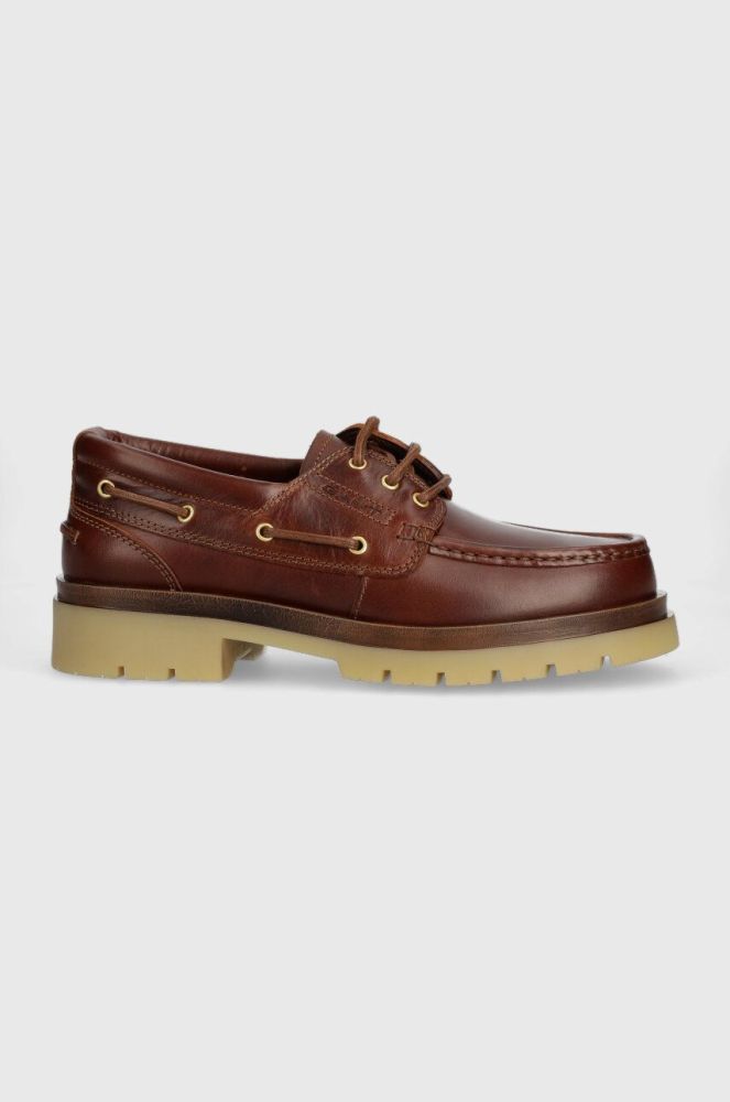 Шкіряні мокасини Gant Zeamee чоловічі колір коричневий