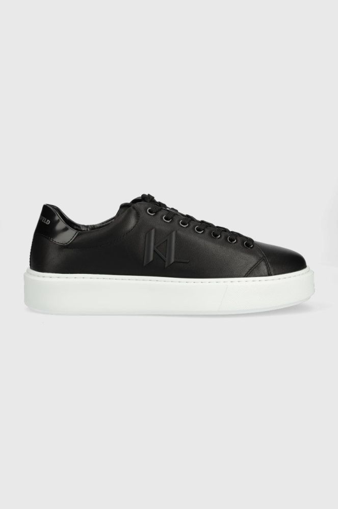Шкіряні кросівки Karl Lagerfeld KL52215 MAXI KUP колір чорний