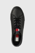 Кеди Tommy Jeans Leather Vulc Tjm Ess чоловічі колір чорний