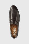 Шкіряні мокасини BOSS Colby чоловічі колір коричневий 50487115 (2913517)