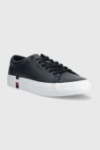 Шкіряні кросівки Tommy Hilfiger FM0FM04351 MODERN VULC CORPORATE LEATHER колір синій
