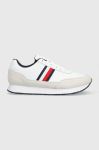 Шкіряні кросівки Tommy Hilfiger FM0FM04397 CORE EVA RUNNER CORPORATE LEA колір білий Шкіряні кросівки Tommy Hilfiger FM0FM04397 CORE EVA RUNNER CORPORATE LEA колір білий