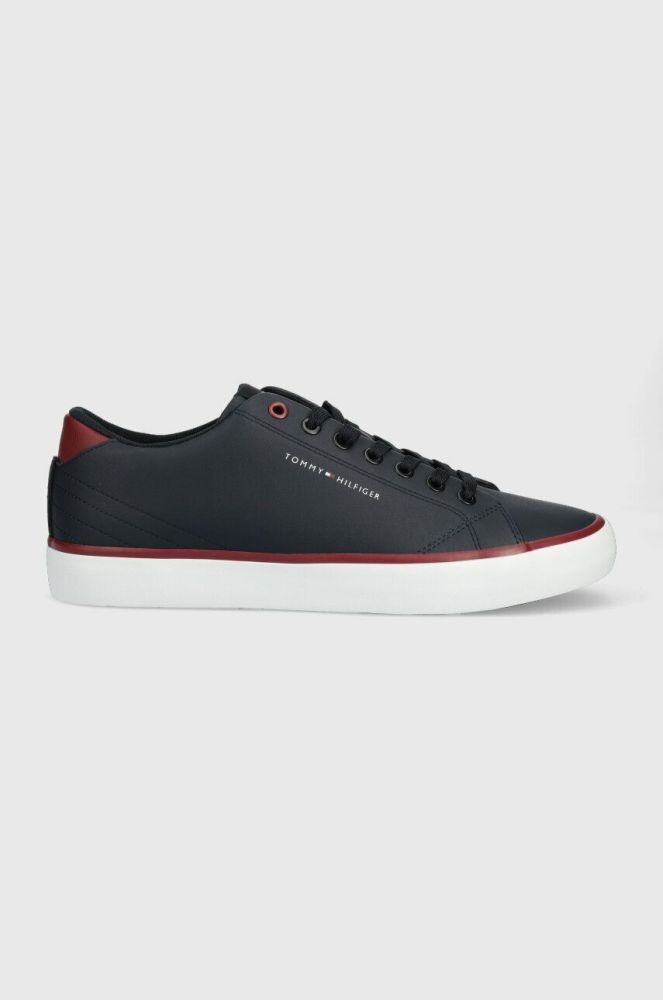 Шкіряні кеди Tommy Hilfiger TH HI VULC CORE LOW LEATHER колір синій FM0FM04731