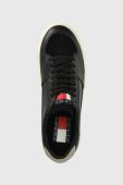 Шкіряні кеди Tommy Jeans VULCANIZED ESS чоловічі колір чорний EM0EM01106