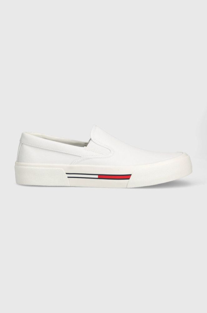 Кеди Tommy Jeans SLIP ON CANVAS COLOR чоловічі колір білий EM0EM01156