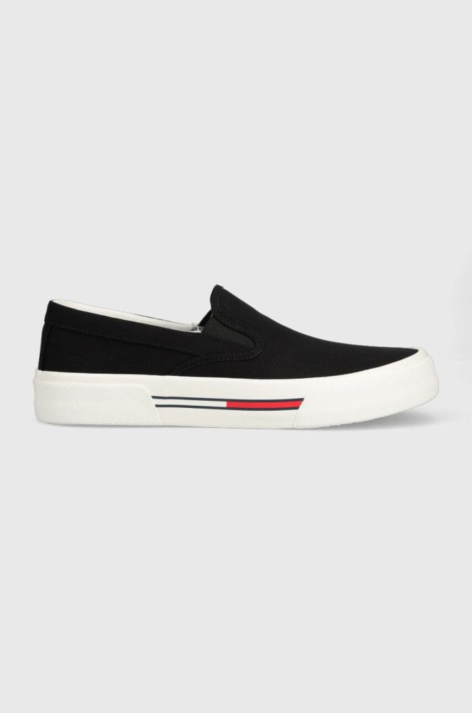 Кеди Tommy Jeans SLIP ON CANVAS COLOR чоловічі колір чорний EM0EM01156