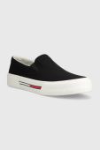 Кеди Tommy Jeans SLIP ON CANVAS COLOR чоловічі колір чорний EM0EM01156