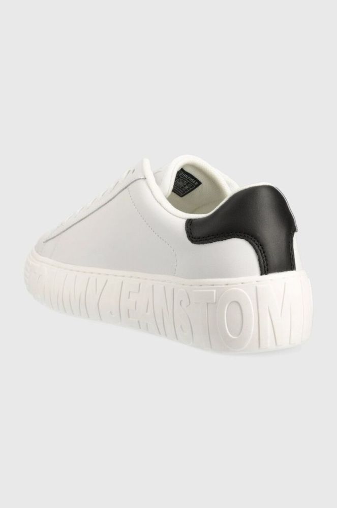 Шкіряні кросівки Tommy Jeans LEATHER OUTSOLE колір білий EM0EM01159 фото 3