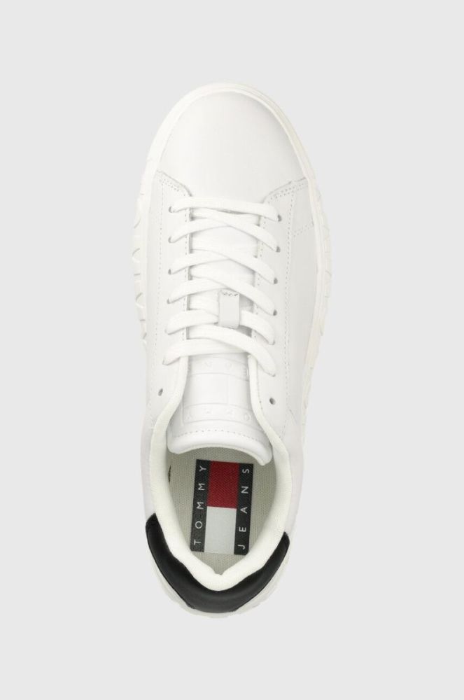 Шкіряні кросівки Tommy Jeans LEATHER OUTSOLE колір білий EM0EM01159 фото 4