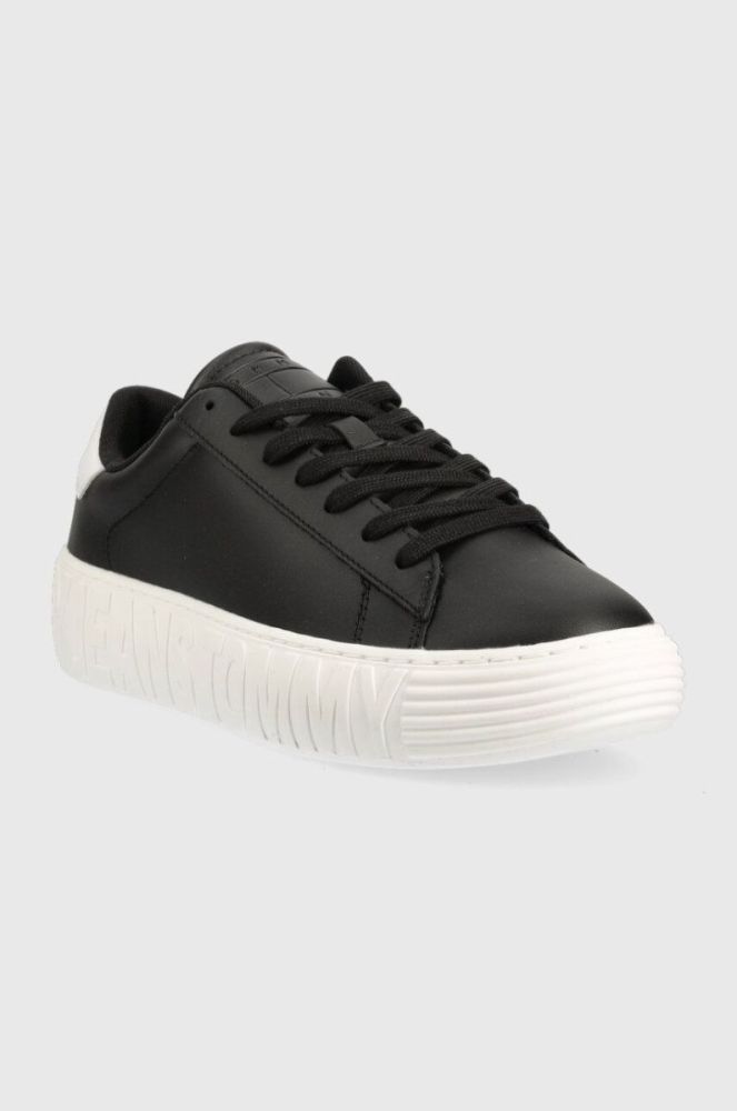 Шкіряні кросівки Tommy Jeans LEATHER OUTSOLE колір чорний EM0EM01159 фото 2