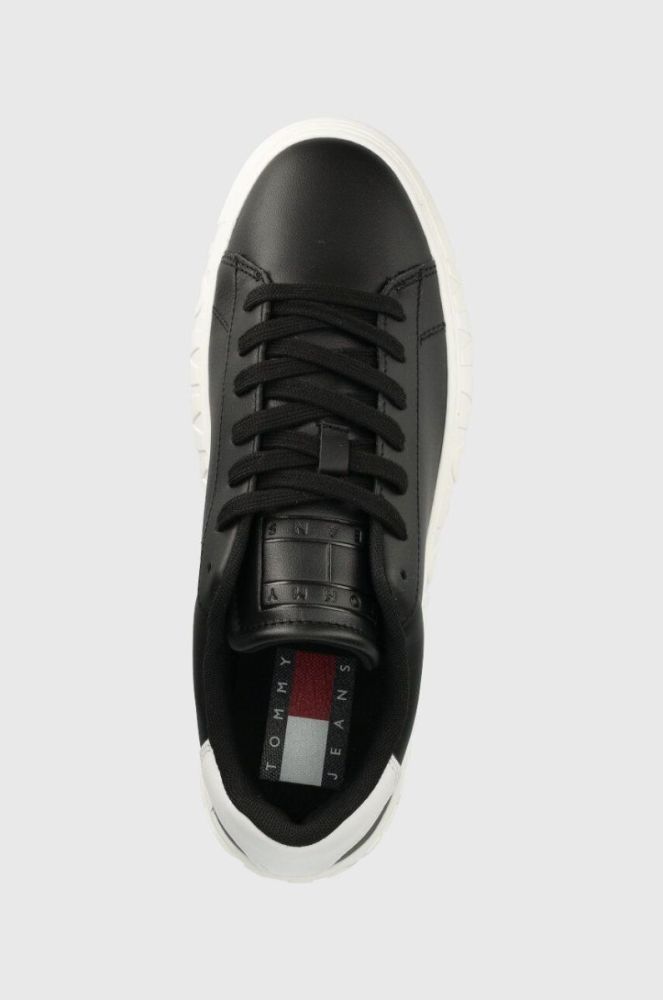 Шкіряні кросівки Tommy Jeans LEATHER OUTSOLE колір чорний EM0EM01159 фото 4