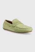 Шкіряні мокасини Tommy Hilfiger CASUAL HILFIGER SUEDE DRIVER чоловічі колір зелений FM0FM04271