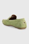 Шкіряні мокасини Tommy Hilfiger CASUAL HILFIGER SUEDE DRIVER чоловічі колір зелений FM0FM04271