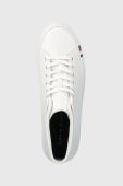 Шкіряні кросівки Tommy Hilfiger ELEVATED VULC LEATHER MID колір білий FM0FM04419