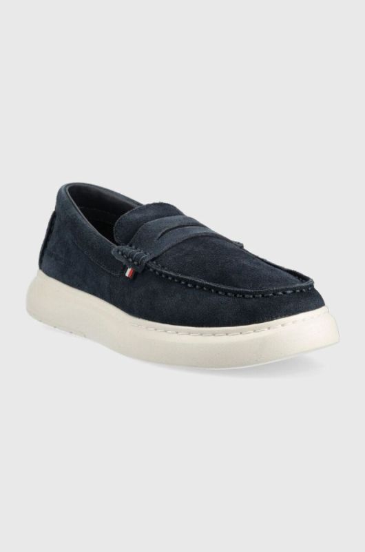 Замшеві мокасини Tommy Hilfiger TOMMY HILFIGER HYBRID LOAFER чоловічі колір синій FM0FM04440 фото 2