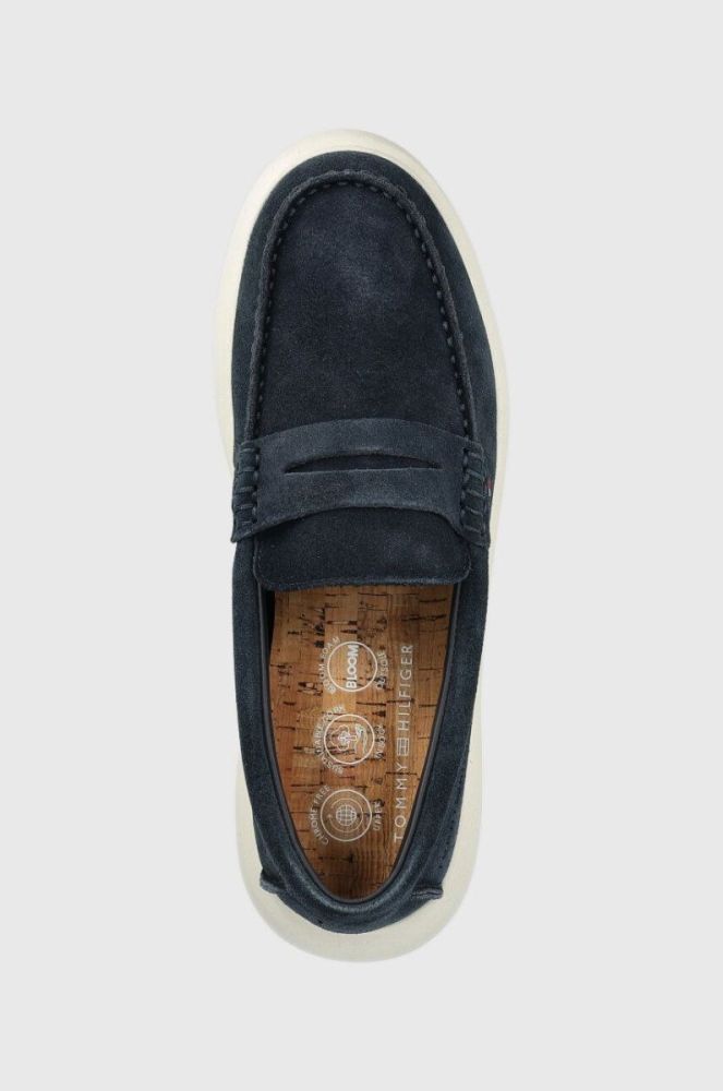 Замшеві мокасини Tommy Hilfiger TOMMY HILFIGER HYBRID LOAFER чоловічі колір синій FM0FM04440 фото 4