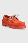 Замшеві мокасини Tommy Hilfiger TH BOAT SHOE CLASSIC NUBUCK чоловічі колір помаранчевий FM0FM04447