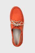 Замшеві мокасини Tommy Hilfiger TH BOAT SHOE CLASSIC NUBUCK чоловічі колір помаранчевий FM0FM04447