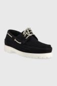Замшеві мокасини Tommy Hilfiger TH BOAT SHOE CLASSIC NUBUCK чоловічі колір синій FM0FM04447