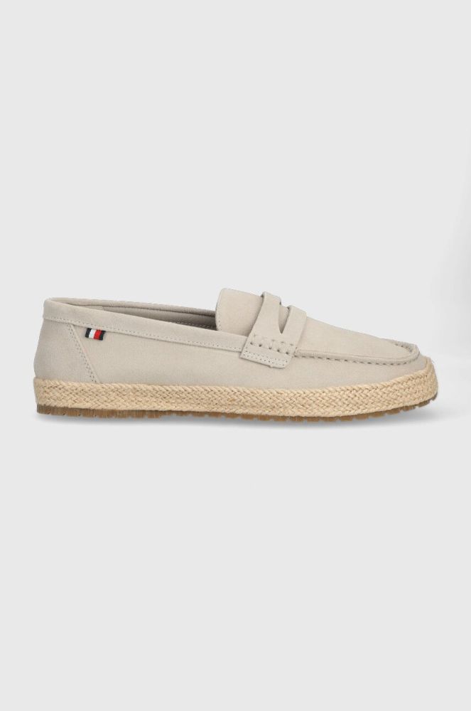 Замшеві еспадрилі Tommy Hilfiger TH ESPADRILLE CLASSIC SUEDE колір сірий