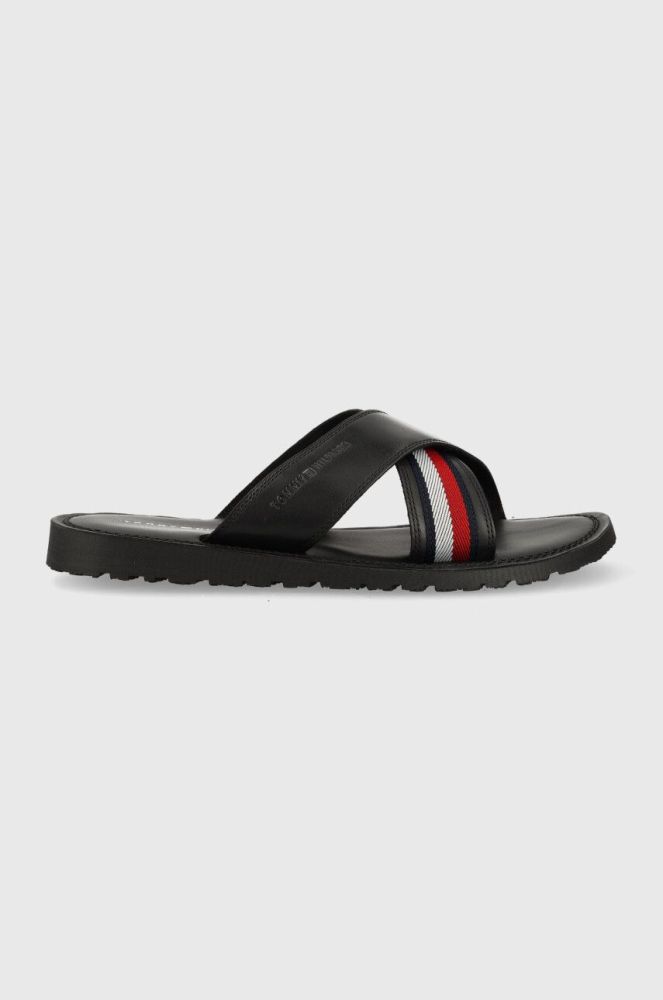 Шльопанці Tommy Hilfiger HILFIGER CRISS CROSS SANDAL чоловічі колір чорний FM0FM04457