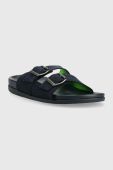 Замшеві шльопанці Tommy Hilfiger HILFIGER NUBUCK BUCKLES SANDAL чоловічі колір синій FM0FM04459
