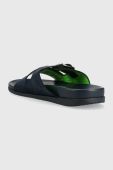 Замшеві шльопанці Tommy Hilfiger HILFIGER NUBUCK BUCKLES SANDAL чоловічі колір синій FM0FM04459