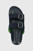Замшеві шльопанці Tommy Hilfiger HILFIGER NUBUCK BUCKLES SANDAL чоловічі колір синій FM0FM04459