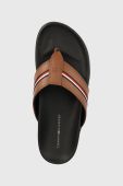 В'єтнамки Tommy Hilfiger HILFIGER LEATHER TOE POST SANDAL чоловічі колір коричневий FM0FM04460