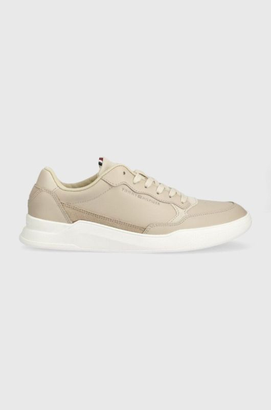 Шкіряні кросівки Tommy Hilfiger ELEVATED CUPSOLE LEATHER колір бежевий FM0FM04490