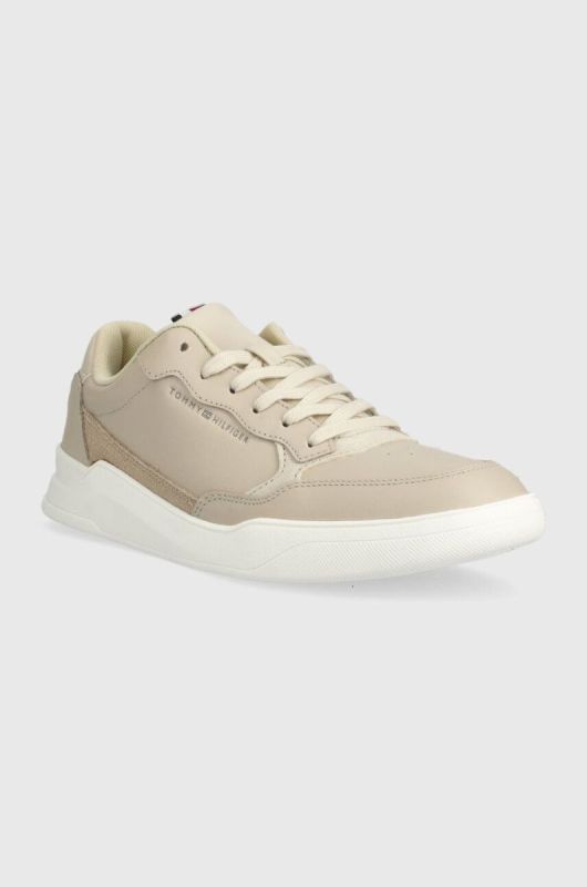 Шкіряні кросівки Tommy Hilfiger ELEVATED CUPSOLE LEATHER колір бежевий FM0FM04490 фото 2