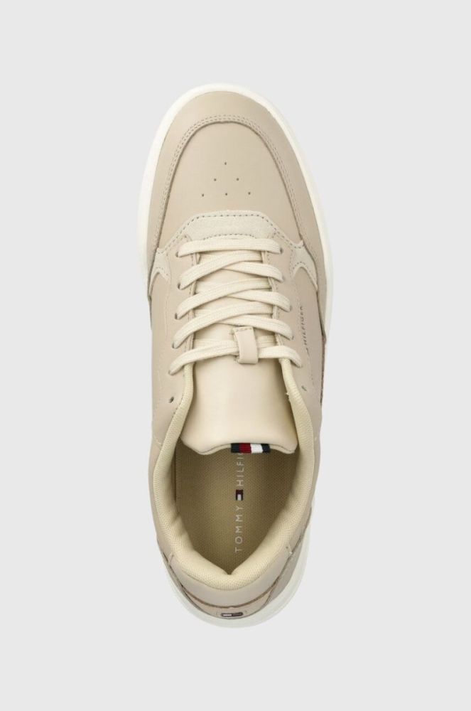 Шкіряні кросівки Tommy Hilfiger ELEVATED CUPSOLE LEATHER колір бежевий FM0FM04490 фото 4