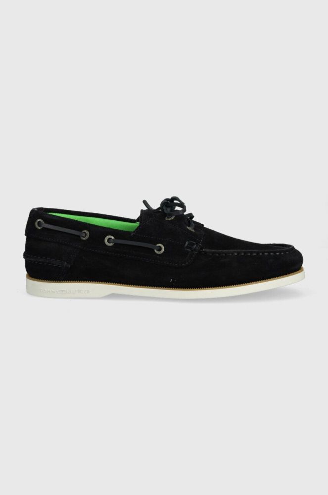 Замшеві мокасини Tommy Hilfiger TH BOAT SHOE CORE SUEDE чоловічі колір синій FM0FM04505