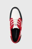 Кеди Tommy Hilfiger CORE BOAT SHOE CANVAS чоловічі колір червоний FM0FM04510