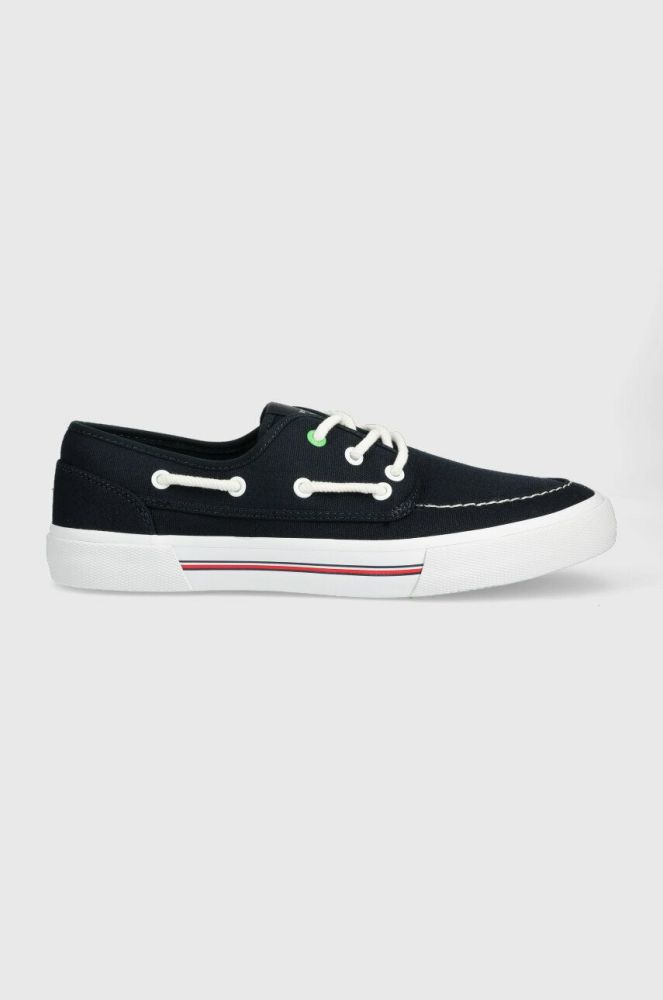 Кеди Tommy Hilfiger CORE BOAT SHOE CANVAS чоловічі колір синій FM0FM04510