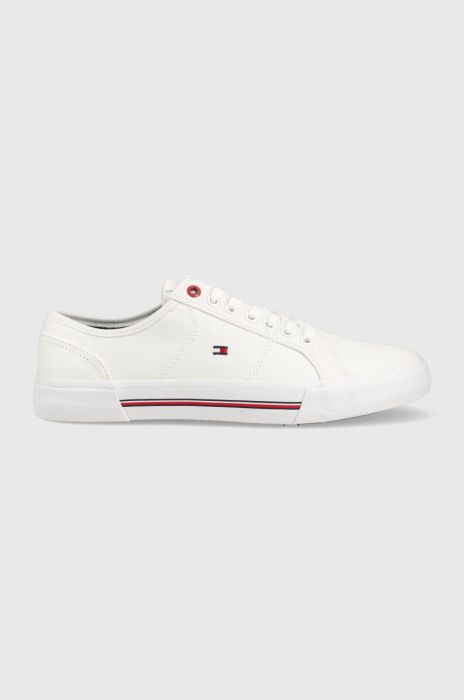 Кеди Tommy Hilfiger CORE CORPORATE VULC CANVAS чоловічі колір білий