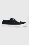 Кеди Tommy Hilfiger CORE CORPORATE VULC CANVAS чоловічі колір синій Кеди Tommy Hilfiger CORE CORPORATE VULC CANVAS чоловічі колір синій