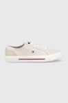 Кеди Tommy Hilfiger CORE CORPORATE VULC CANVAS чоловічі колір сірий Кеди Tommy Hilfiger CORE CORPORATE VULC CANVAS чоловічі колір сірий